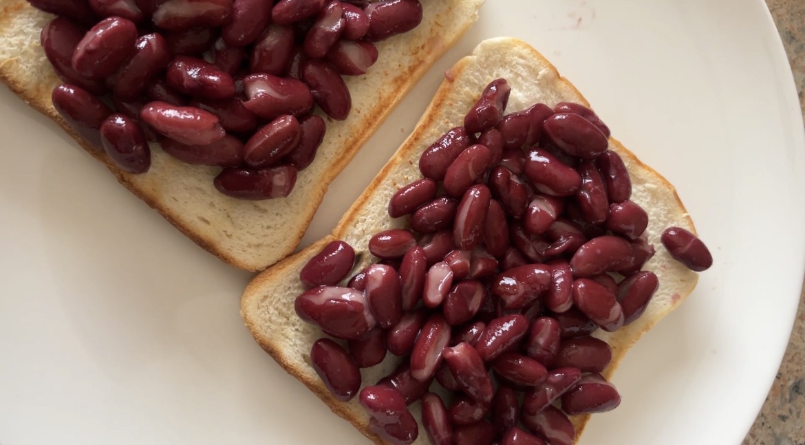 Red Kidney Beans on White Bread for Runners